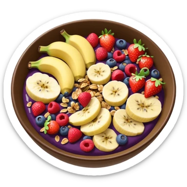 Vaso con açai, que lleve granola plátano arándanos y frutillas sticker