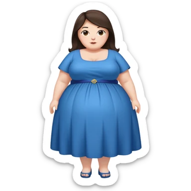 600 pound ssbbw. Full body. Dark Brown hair, belly fully shown, white woman sticker