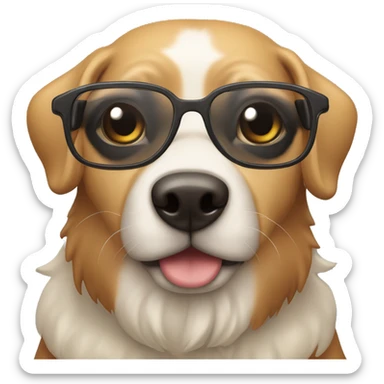 Hond met een bril sticker