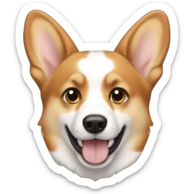 My white skinned brother wanting a corgi with two ears sticker
