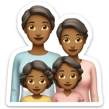 Famille 2 filles 1 mère sticker