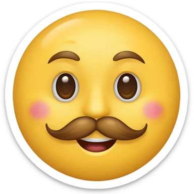 Mustache on a normal  yellow smiley  sticker