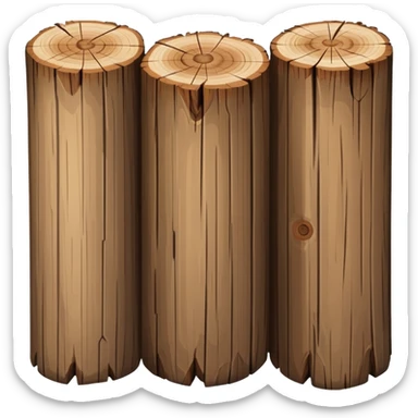 wooden log sticker