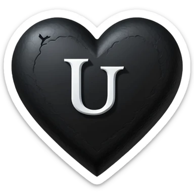 Can you make a black heart with a white letter in the middle in a gothic style, the letter is J sticker