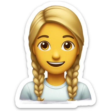 girl with fake smile sticker