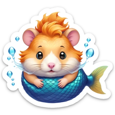 mermaid hamster sticker