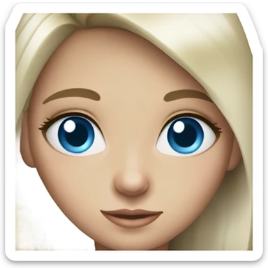 Blue eyed girl in party dress sticker