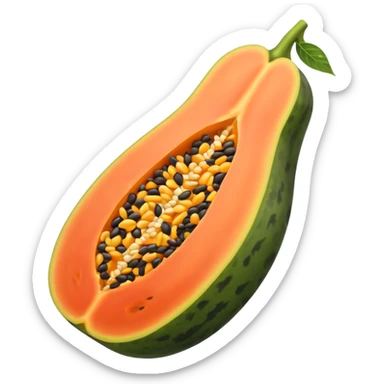 Papaya with seeds sticker