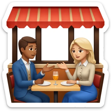comversacion dentro de un restauant  dos persoans sticker