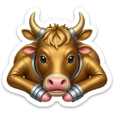 İnek kafalı ayakları olan satürn sticker