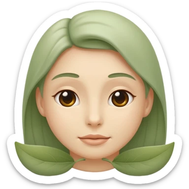 Minimal wellness emoji representing tighter skin and firmness,
subtle lifting effect, smooth contours, calm and natural,
no beauty or cosmetic symbols, soft sage green color palette sticker