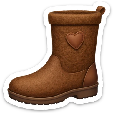 felt boots made of felted wool sticker