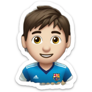 messi con la copa del mundo guiñando un ojo sticker
