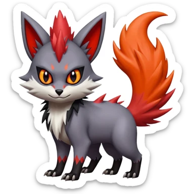 Noibat-Lykoi-Zangoose-Nargacuga-Litten-Torracat-fusion-Fakemon-Pokémon-creature  sticker
