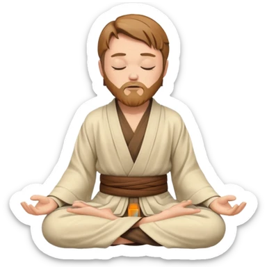 Make Obi-Wan meditating position with jedi robes nk cape closed eyes sticker