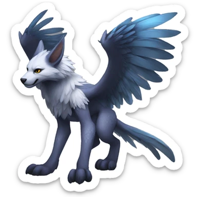 Anthro cool edgy winged animal hybrid full body sticker