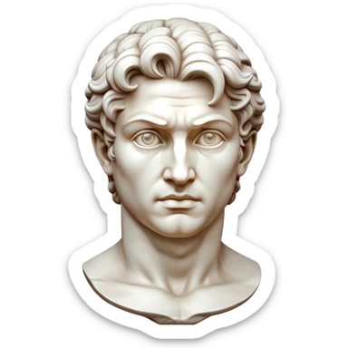 Cinematic Realistic Michelangelo's David Sculpture Emoji, depicted as a masterful Renaissance statue with idealized proportions and a serene noble expression, rendered with lifelike marble textures and soft classical lighting that captures its timeless beauty. sticker