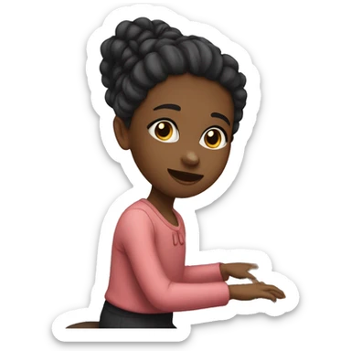 a girl play the piano  sticker