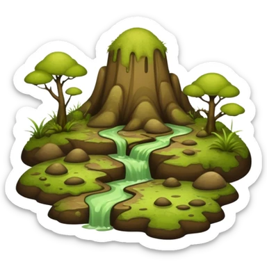 Green-brown-muddy-mossy-dusky-dull-aesthetic-scenic-scenery-Decoration sticker