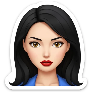 “Emoji girl, femme fatale, black hair. megan fox vibes sticker