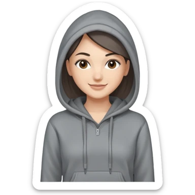 Sasha Gray in gray hoodie full height sticker