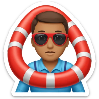 Lifeguard Holding Rescue Tube sticker