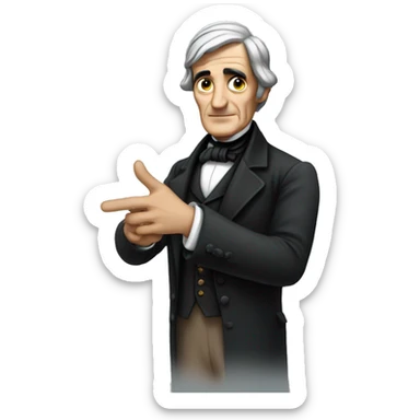 Ralph Waldo Emerson with his hand presenting something sticker