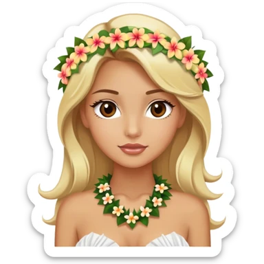 Luxury blonde model, brown eyes, honeymoon in Hawaii sticker