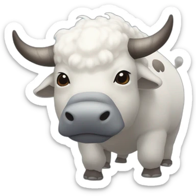 appa white and grey flying bison from avatar the last airbender with blue arrow on forehead sticker