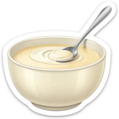 bowl of cream with spoon in it sticker
