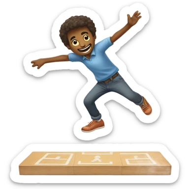 a man playing hopscotch sticker