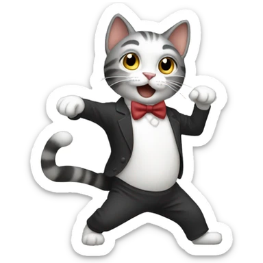 Cat dancing the tango sticker