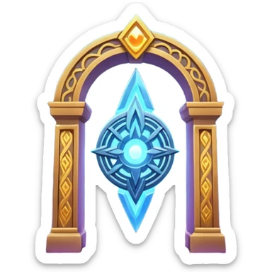 universe gate object icon, gigantic cosmic portal doorway, swirling galaxy energy inside, glowing starry aura, mystical space runes, fantasy sci-fi style, 3D cartoon, mobile game icon style, centered, clean background, no text, no watermark sticker