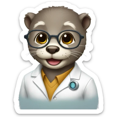Cute  Scientist otter sticker