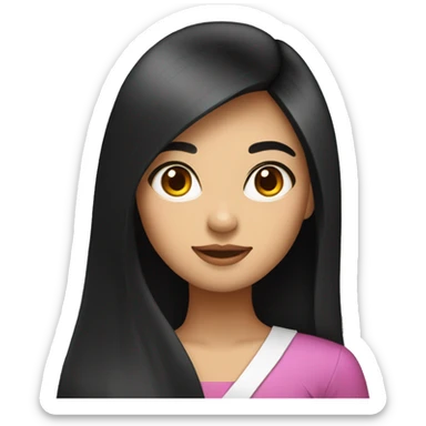 Miss Southeast Asian with long straight black hair sticker