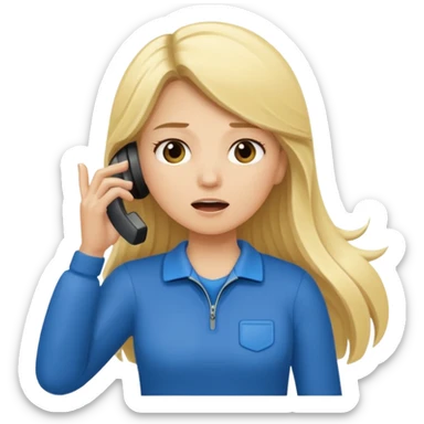 blonde cartoon girl long hair sports coach calling for a time out sticker