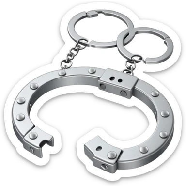 cracking handcuffs with little effects of cracks with 4k minimalistic sticker