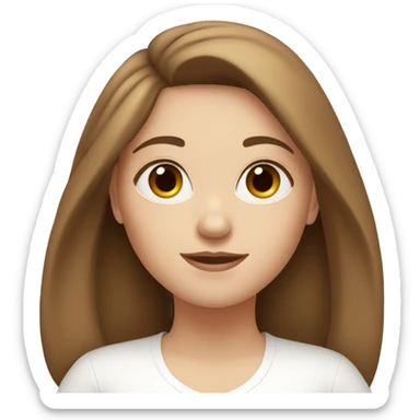 White girl with brown and bangs hair doing yoga sticker