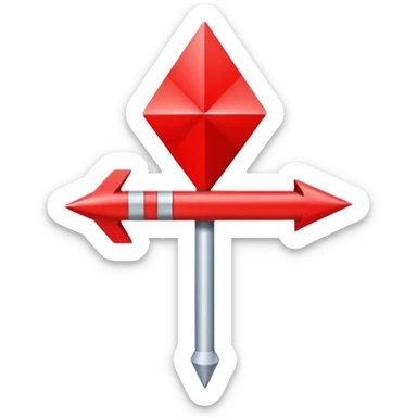 Une flèche de direction rouge qui pointe vers le haut à 90 degrée sticker