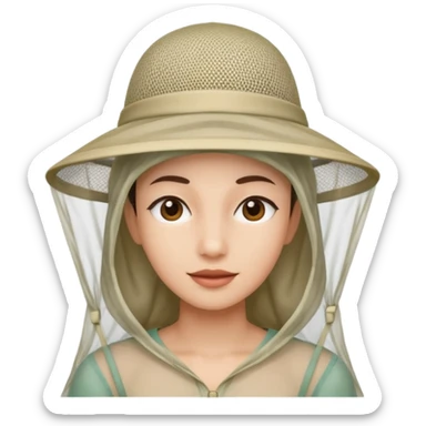 person wearing a mosquito net hat combination similar to this one: https://www.transa.ch/de/p/careplus-pop-up-kopfnetz-040602-001001/ sticker