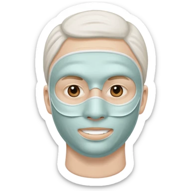 man with white clay face mask on sticker