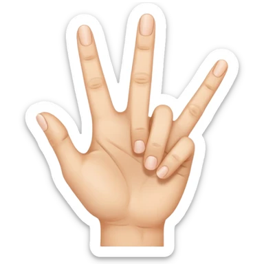 Mano con los cuatro dedos levantados y el índice doblado sticker