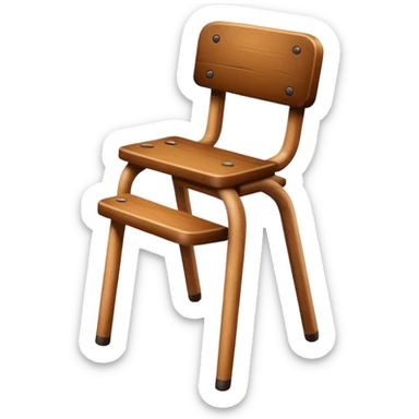 Chair with human legs walking sticker