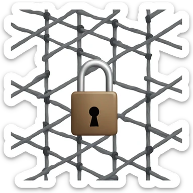A grid with a lock over it sticker