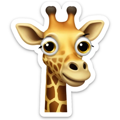 3 eyed cartoon giraffe  sticker
