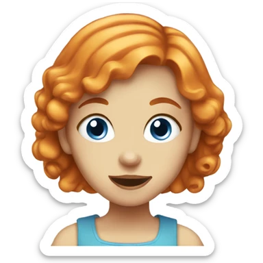 Orange hair blue eyed girl eating chocolate  sticker
