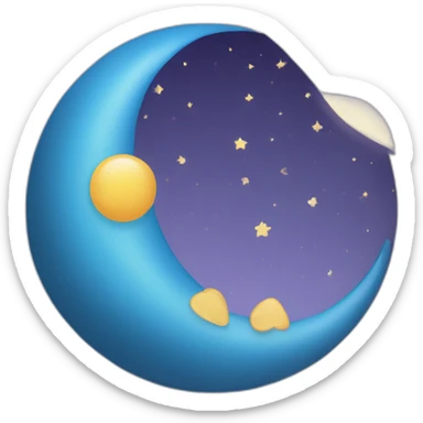 Un cœur avec une demi lune sticker