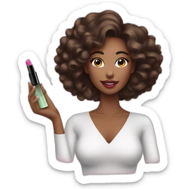 A beautiful woman making up with cosmetics sticker