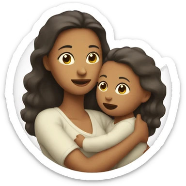 Mom holds the baby in her arms facing each other sticker