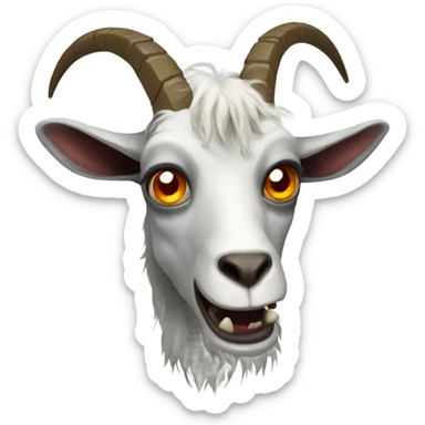Scary zombie goat sticker